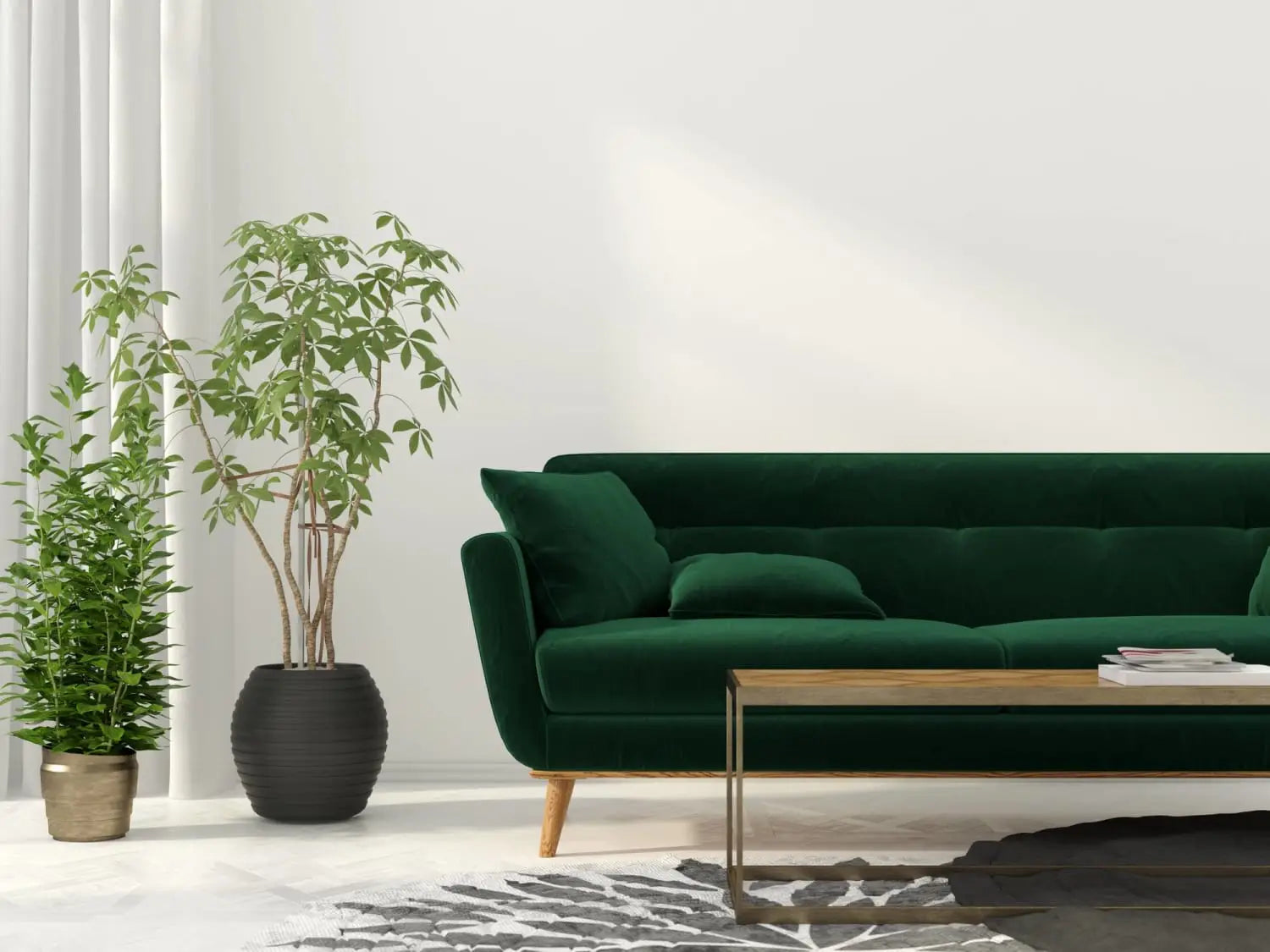 Quelle couleur choisir avec un canapé vert foncé