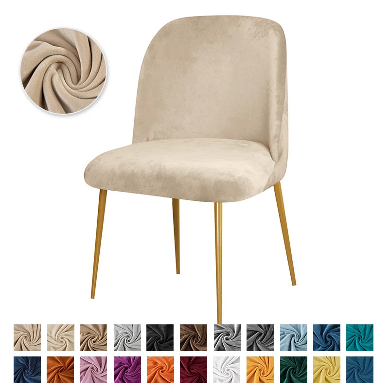 Housse de Chaise Scandinave - Velours - Dossier Arrondi