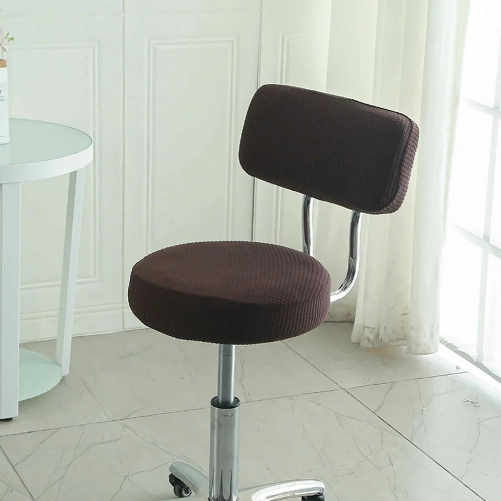 Housse de Tabouret Rond avec Dossier