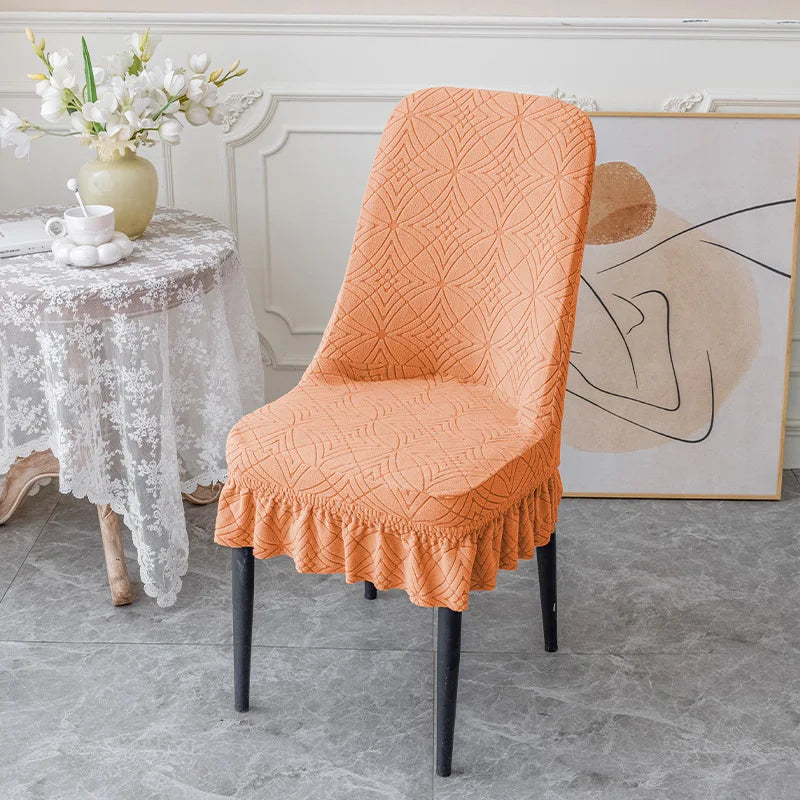 Housse de Chaise Scandinave Dossier Arrondi - Motif Gaufré