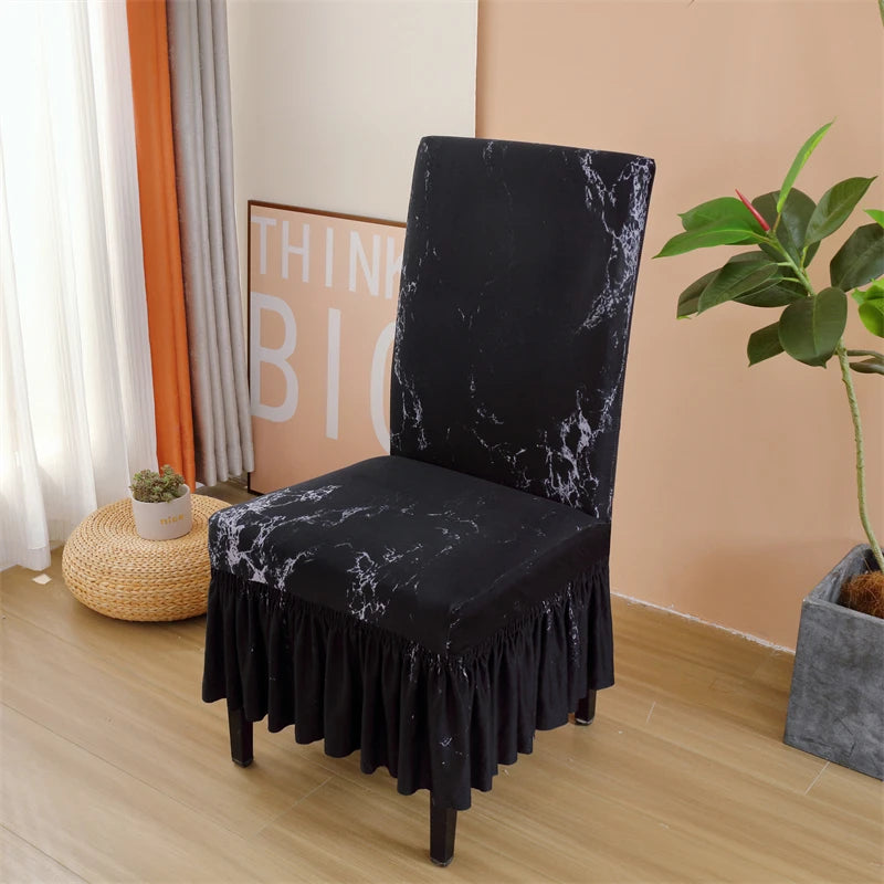 Housse De Chaise Motifs Imprimée Avec Jupe