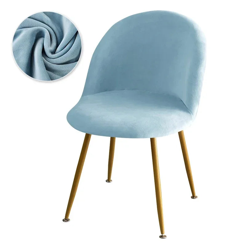 Housse Chaise Scandinave Dossier Incurvée Velours