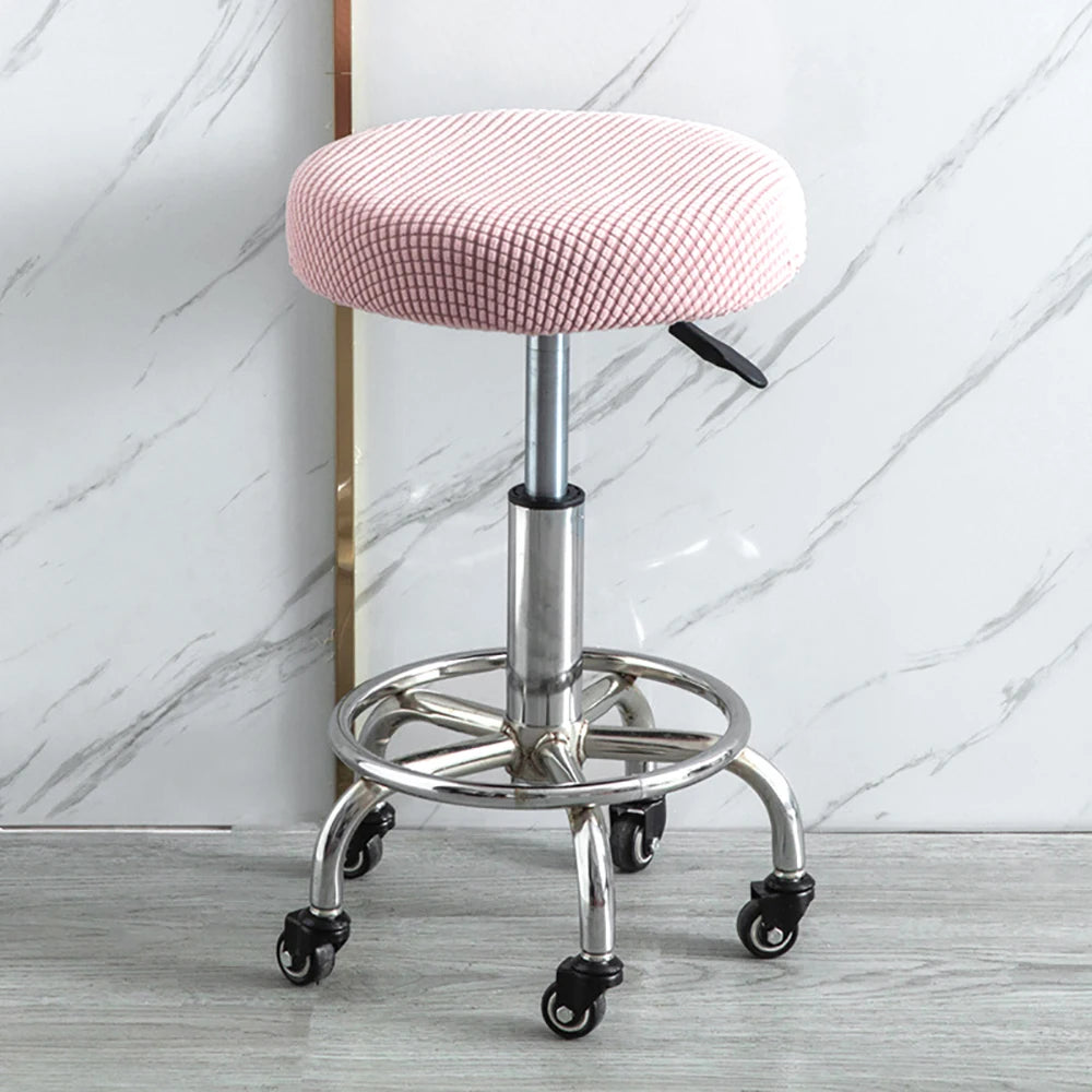 Housse Tabouret Rond - Couleur Unie