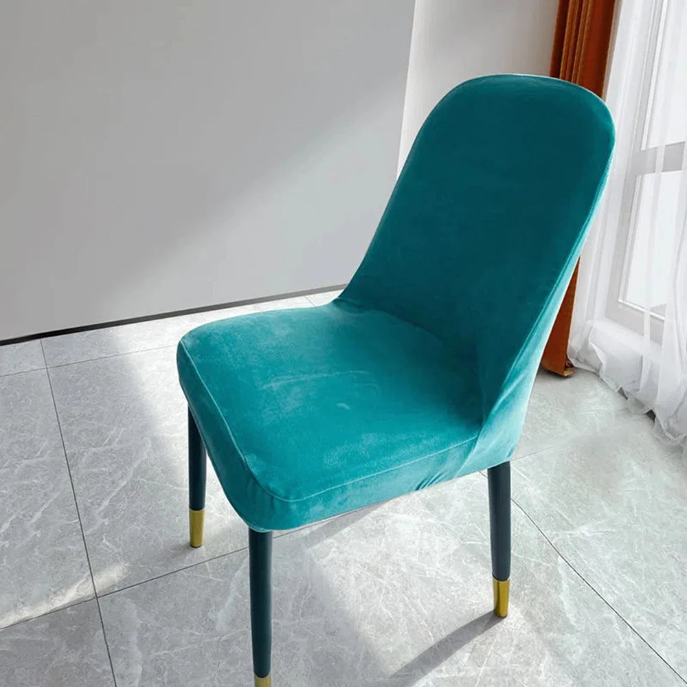 Housse de Chaise Scandinave - Velours - Dossier Arrondi
