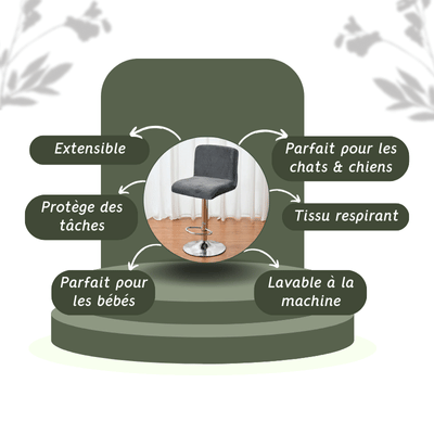 Housse Tabouret Bar Résistant aux éclaboussures - Marron