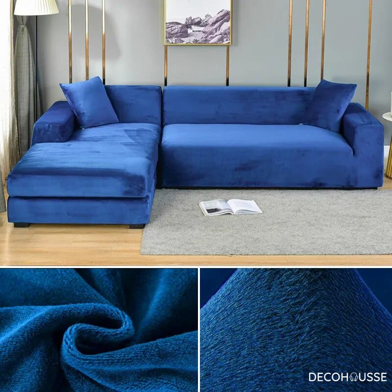Housse de Canapé d'Angle - Bleu Roi
