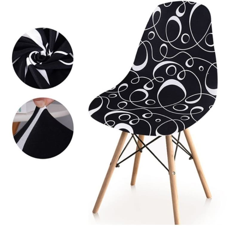Housse de Chaise - Motif Noir et Blanc