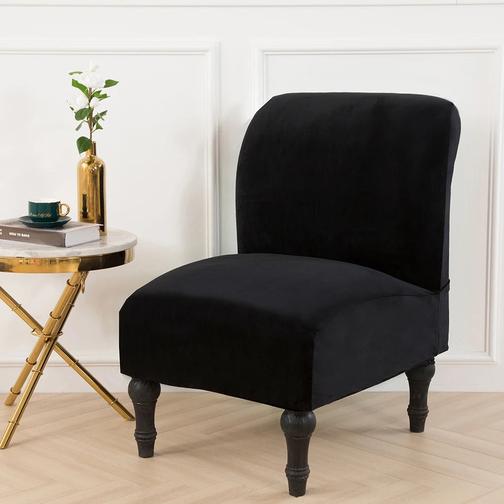 Housse Fauteuil Crapaud - Velours - Noir