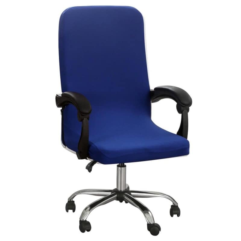 Morbuy Housse de chaise de bureau extensible, universelle, en velours lisse, amovible, lavable et rotative pour fauteuil d'ordinateur, housse de protection pour fauteuil d'ordinateur (rose