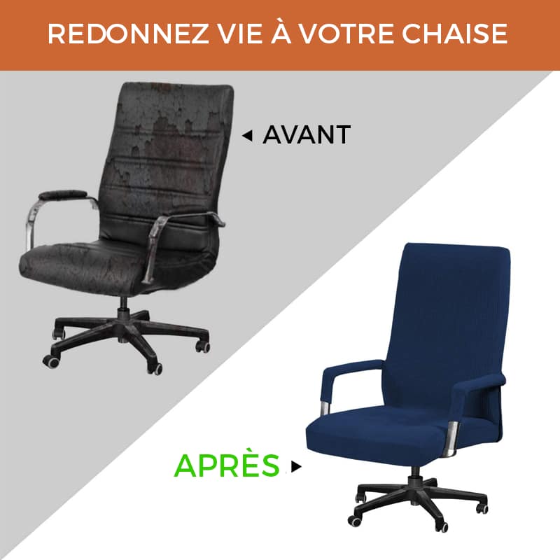 Housse de Chaise de Bureau - Noir - Housse de Chaise de Bureau