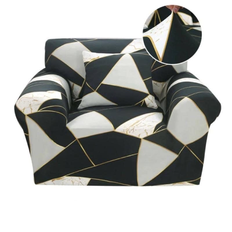 Housse de Fauteuil Club avec des motifs noir et blanc en mosaïque