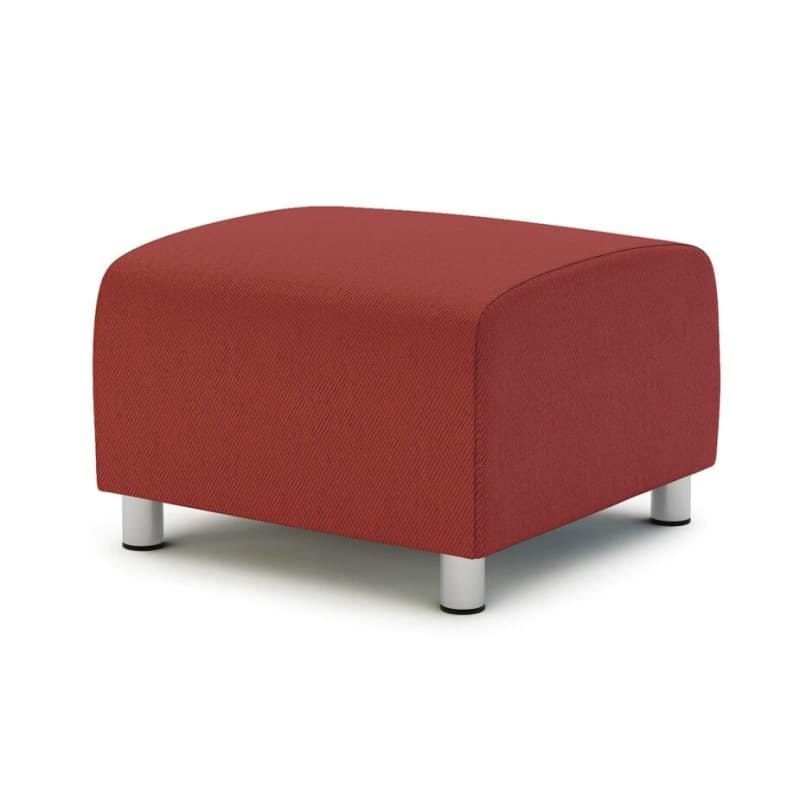 pouf avec une housse extensible rouge