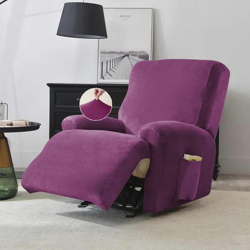 Housse de Fauteuil et Canapé Relax - Velours Mauve