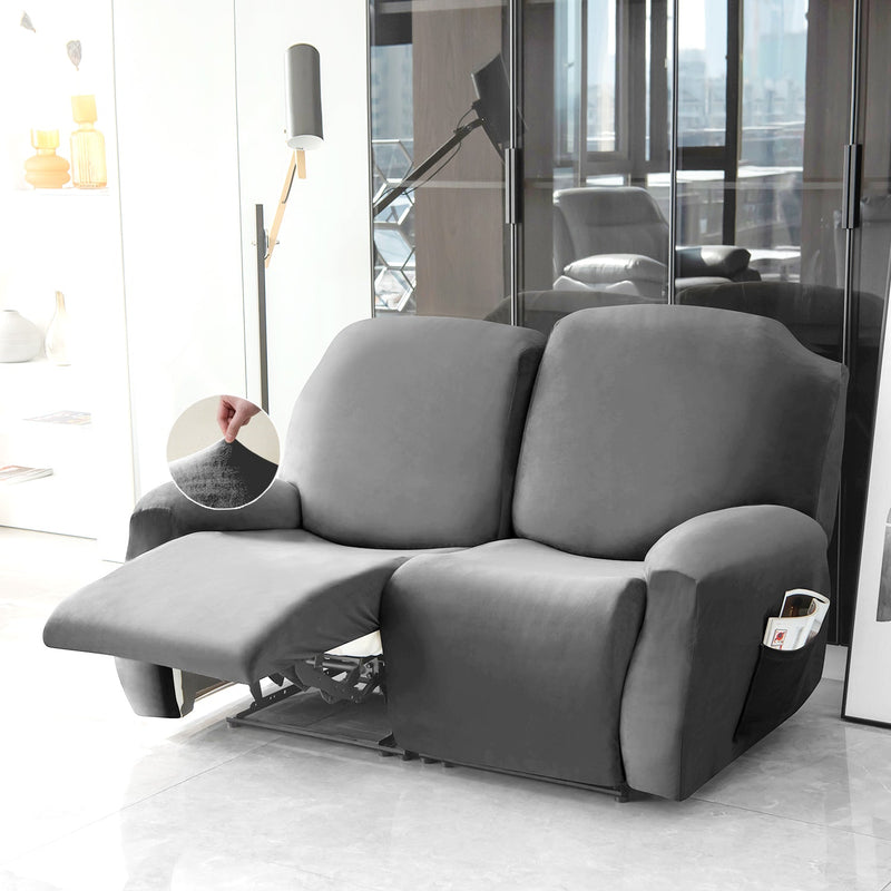 Housse de Fauteuil et Canapé Relax - Velours Gris