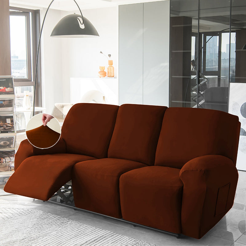 Housse de Fauteuil et Canapé Relax - Velours Marron.