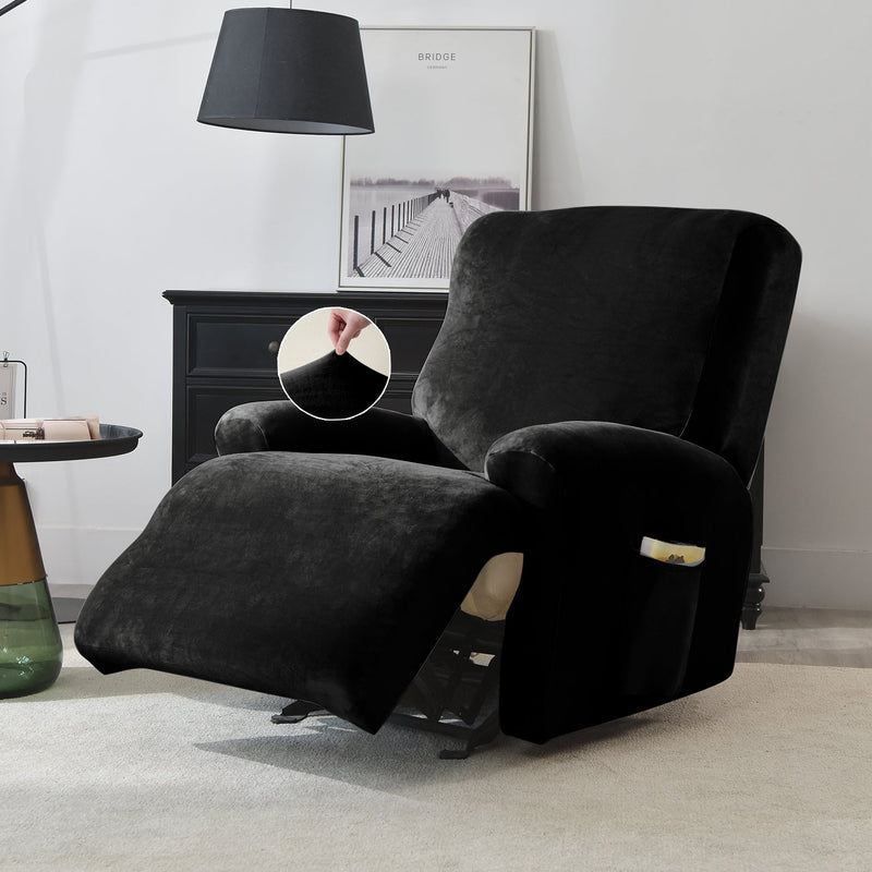 Housse de Fauteuil et Canapé Relax - Velours Noir