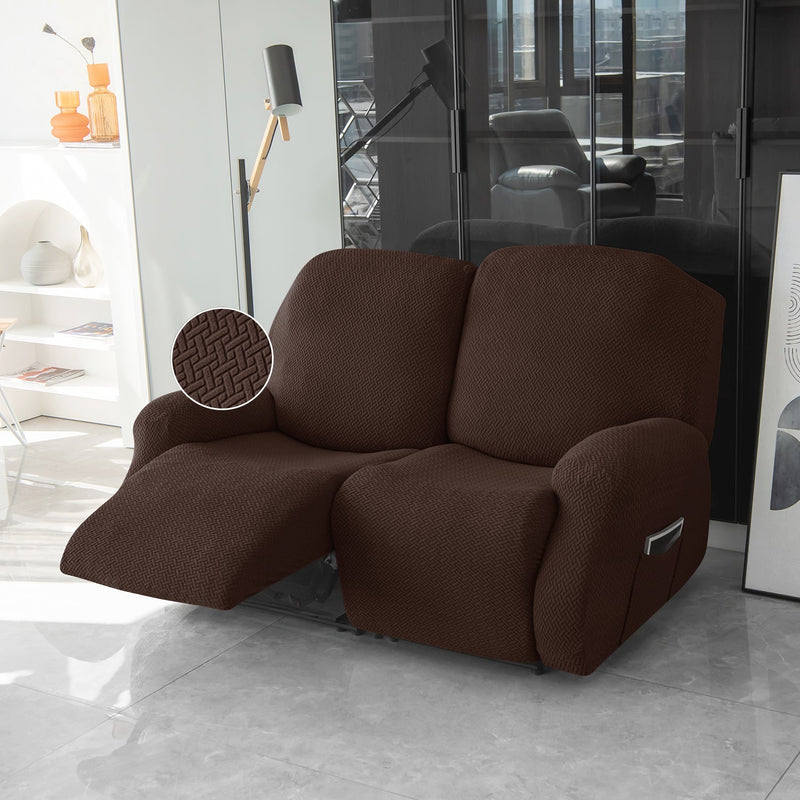 Housse Fauteuil Relax - Marron Chocolat en Jacquard Extensible