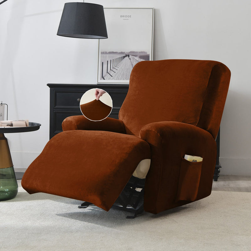 Housse de Fauteuil et Canapé Relax - Velours Marron.