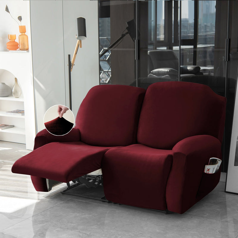 Housse de Fauteuil et Canapé Relax - Velours Bordeaux