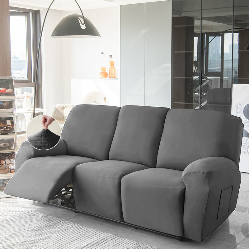 Housse de Fauteuil et Canapé Relax - Velours Gris