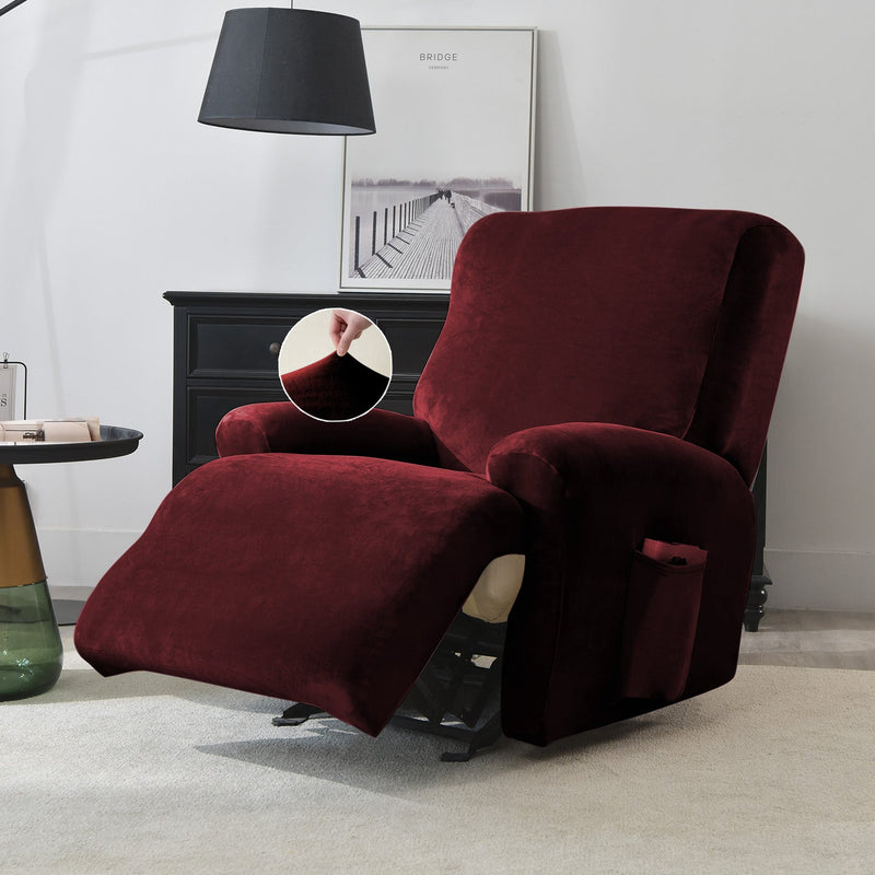 Housse de Fauteuil et Canapé Relax - Velours Bordeaux