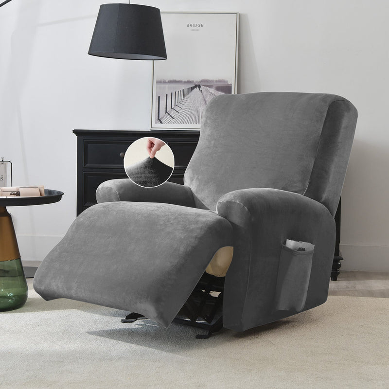 Housse de Fauteuil et Canapé Relax - Velours Gris