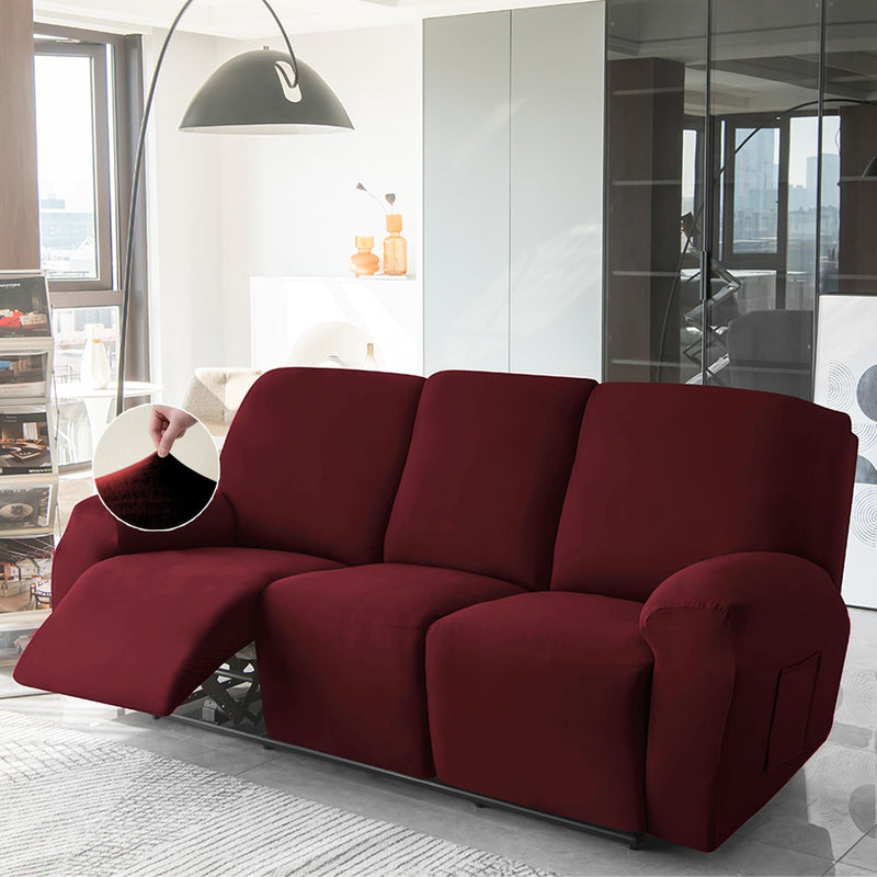 Housse de Fauteuil et Canapé Relax - Velours Bordeaux