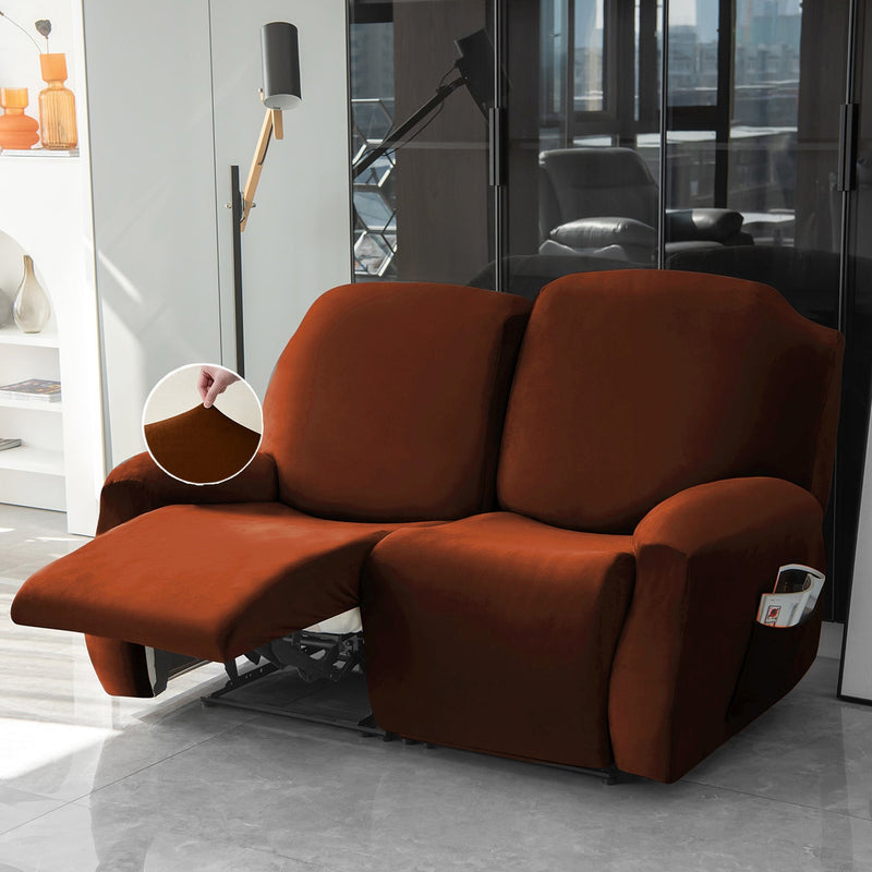 Housse de Fauteuil et Canapé Relax - Velours Marron.