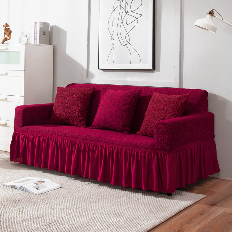 Housse de Canapé Extensible - Rouge Bordeaux