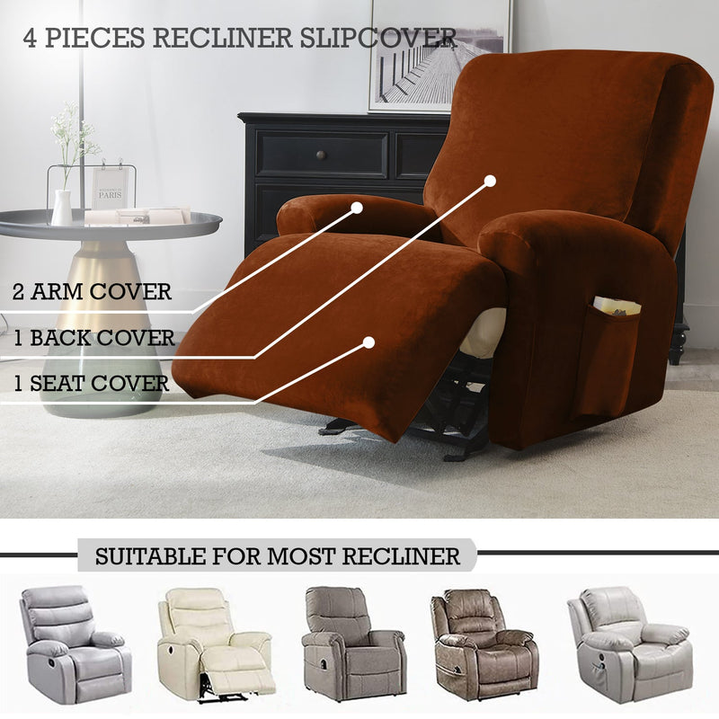 Housse de Fauteuil et Canapé Relax - Velours Marron.