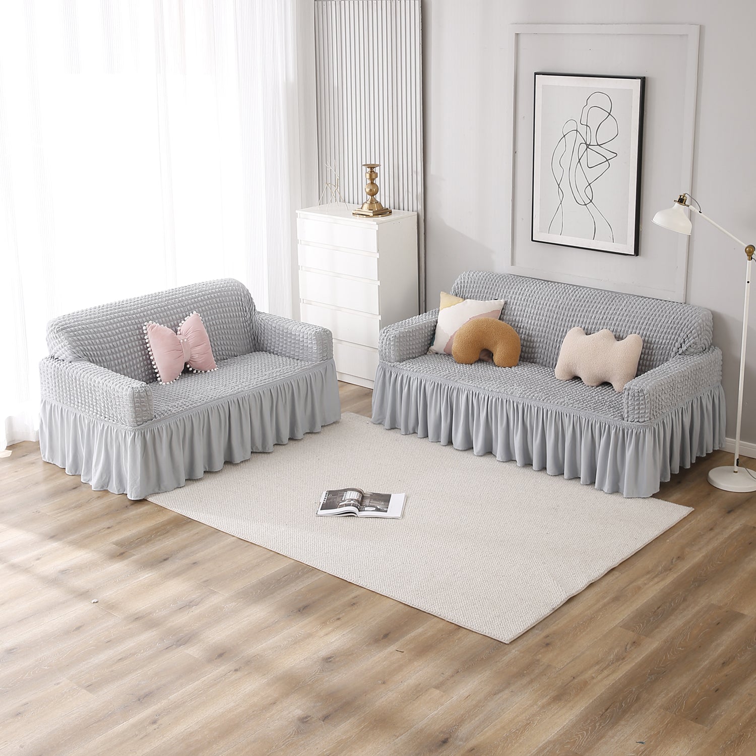 Housse de Canapé Extensible - Gris