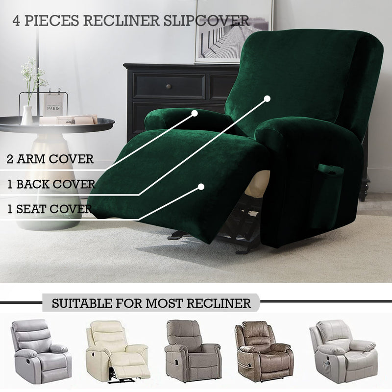 Housse de Fauteuil et Canapé Relax - Velours Vert