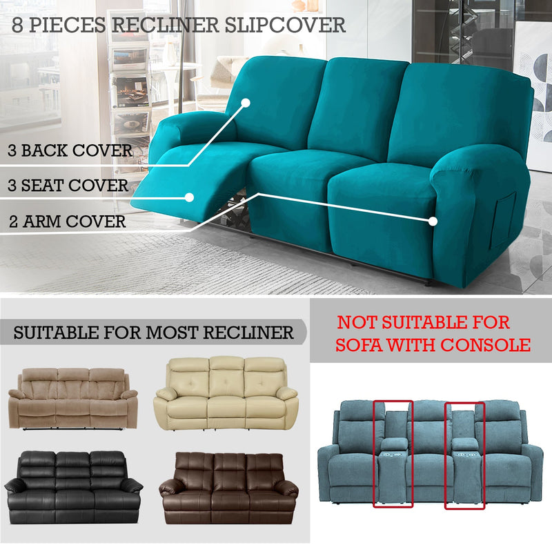 Housse de Fauteuil et Canapé Relax - Velours Bleu Turquoise