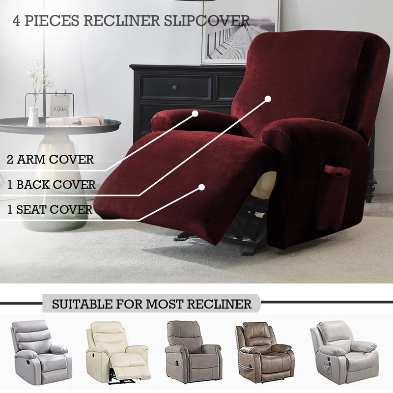 Housse de Fauteuil et Canapé Relax - Velours Bordeaux