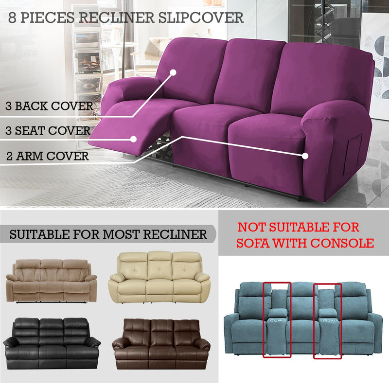 Housse de Fauteuil et Canapé Relax - Velours Mauve