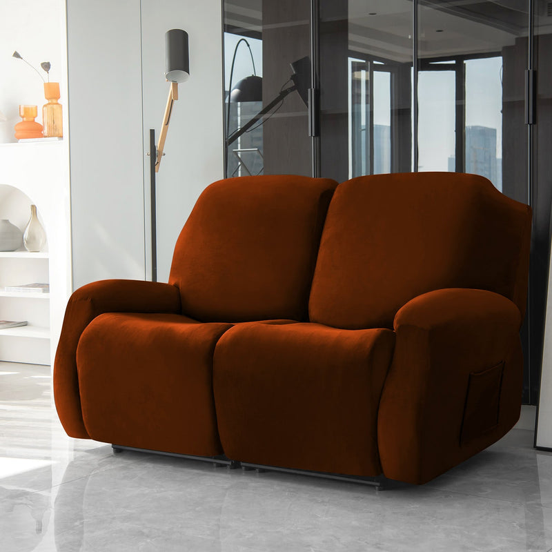 Housse de Fauteuil et Canapé Relax - Velours Marron.