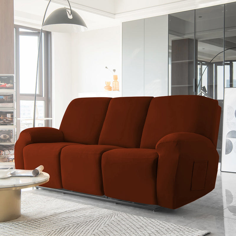 Housse de Fauteuil et Canapé Relax - Velours Marron.