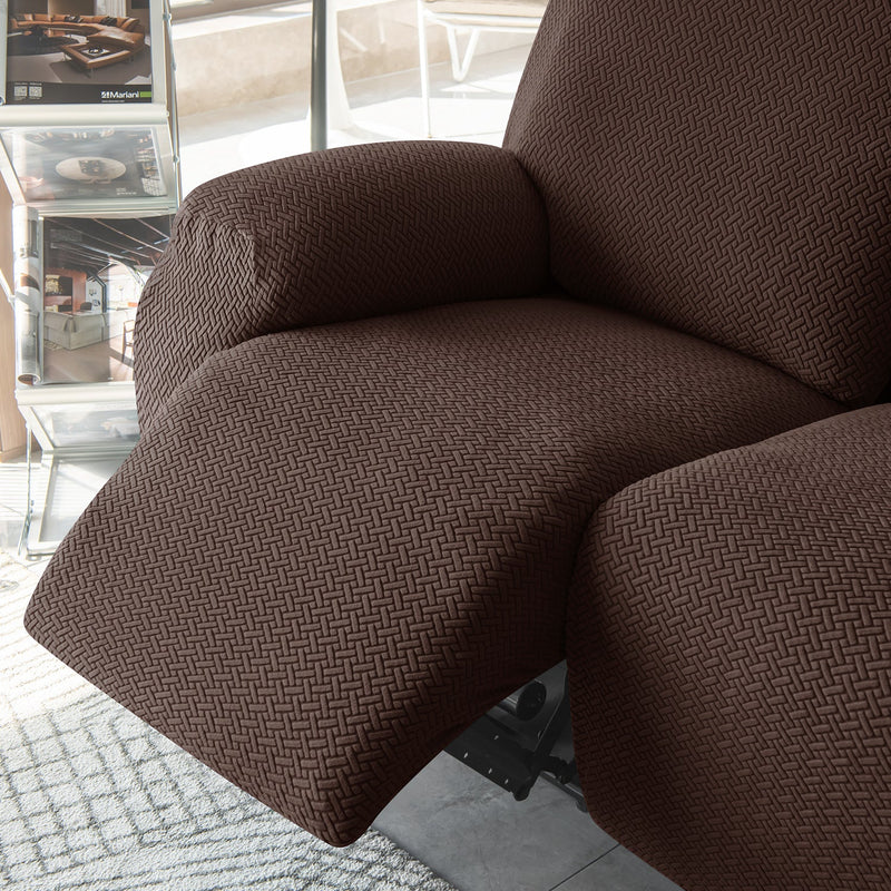 Housse Fauteuil Relax - Marron Chocolat en Jacquard Extensible