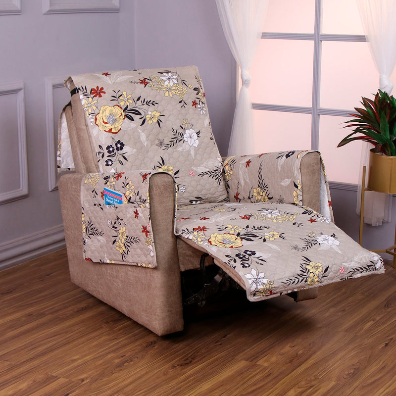 Housse de Fauteuil Relax - Gris Floral