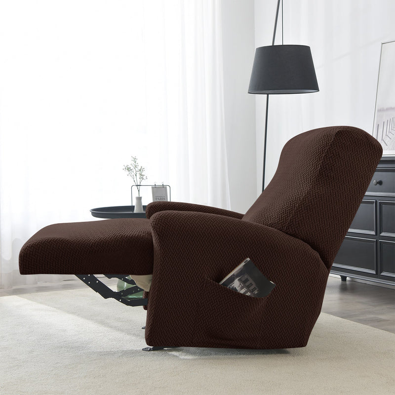 Housse Fauteuil Relax - Marron Chocolat en Jacquard Extensible