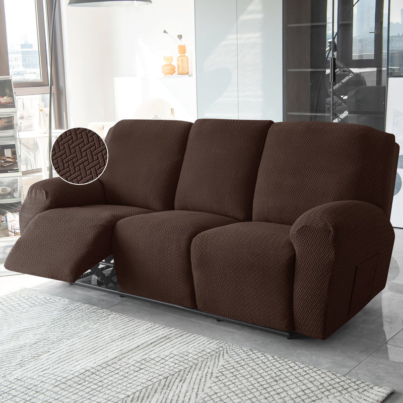 Housse Fauteuil Relax - Marron Chocolat en Jacquard Extensible