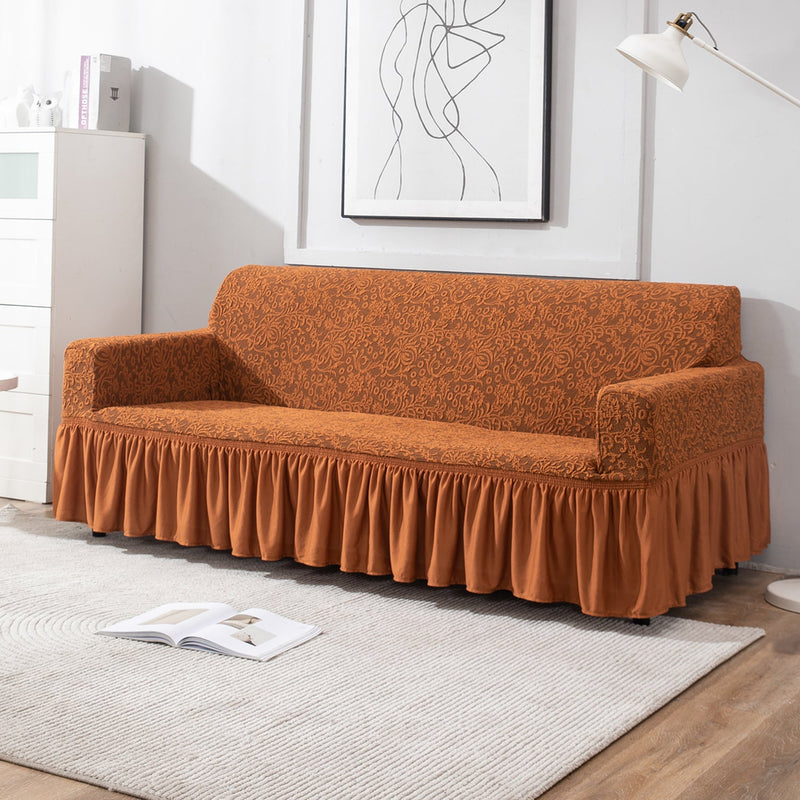 Housse de Canapé Extensible - Marron Caramel