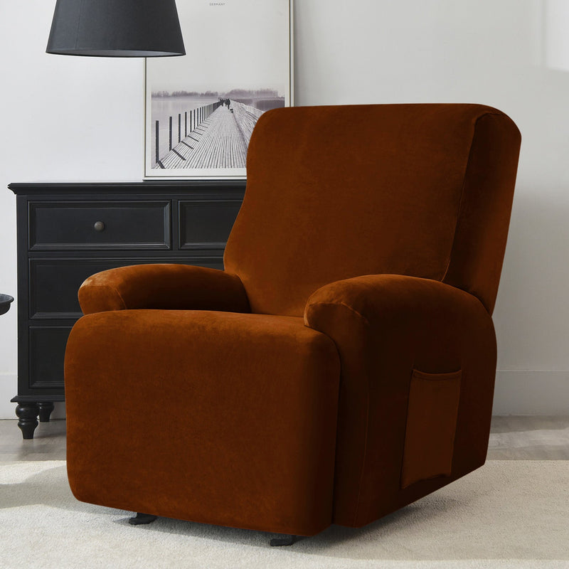 Housse de Fauteuil et Canapé Relax - Velours Marron.