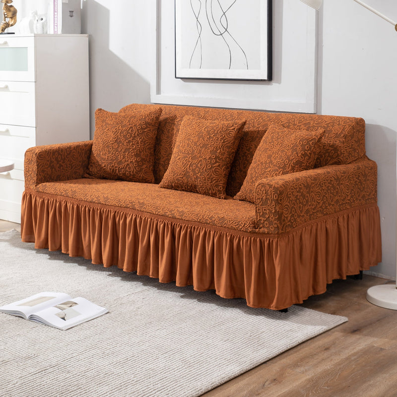 Housse de Canapé Extensible - Marron Caramel