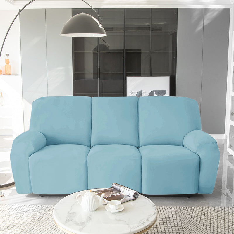 Housse de Fauteuil et Canapé Relax - Velours Bleu Ciel