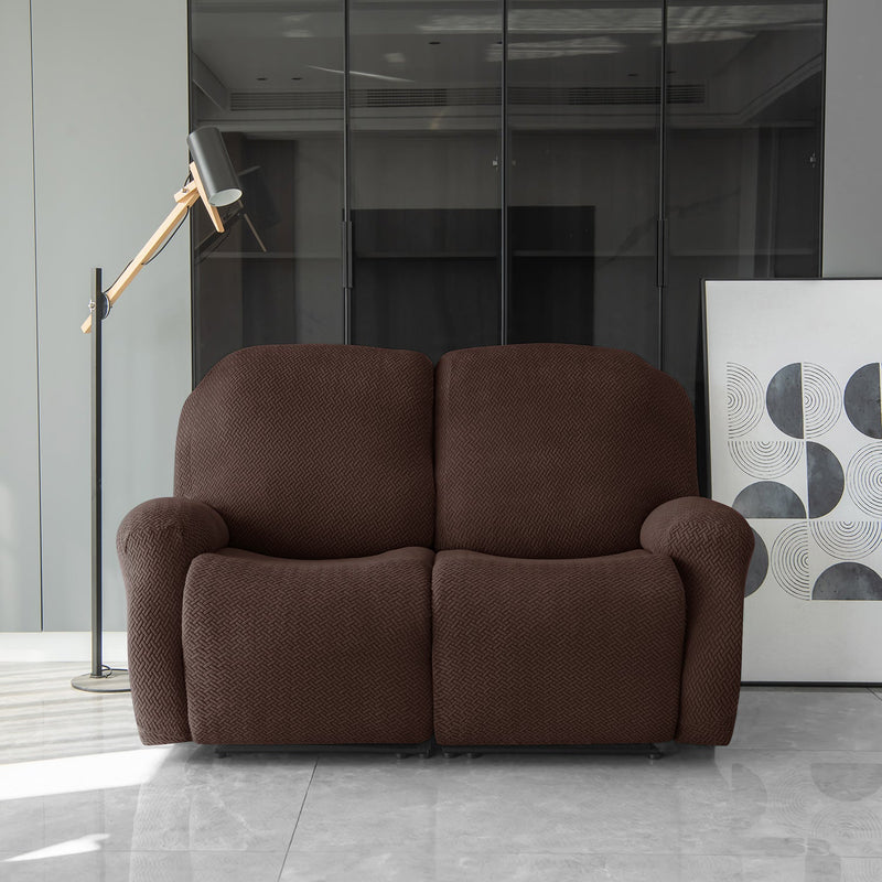 Housse Fauteuil Relax - Marron Chocolat en Jacquard Extensible