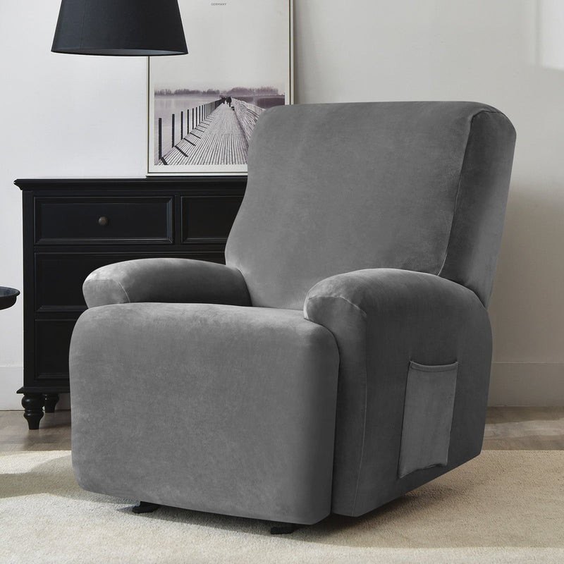 Housse de Fauteuil et Canapé Relax - Velours Gris