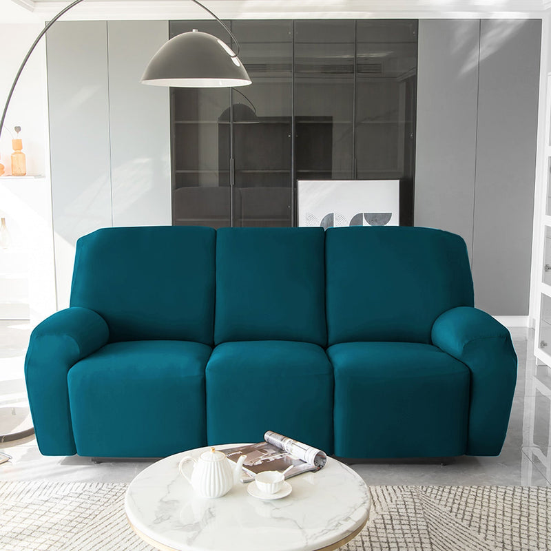 Housse de Fauteuil et Canapé Relax - Velours Bleu Canard