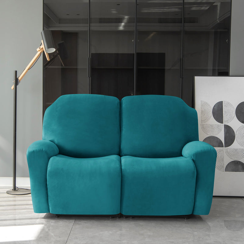 Housse de Fauteuil et Canapé Relax - Velours Bleu Turquoise