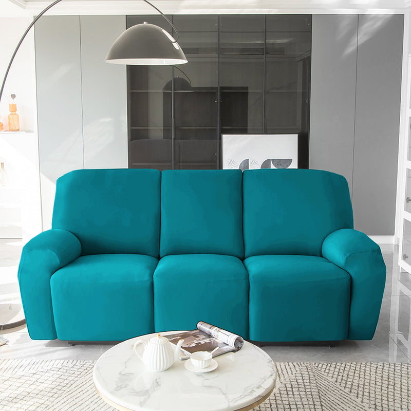 Housse de Fauteuil et Canapé Relax - Velours Bleu Turquoise